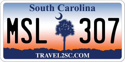 SC license plate MSL307