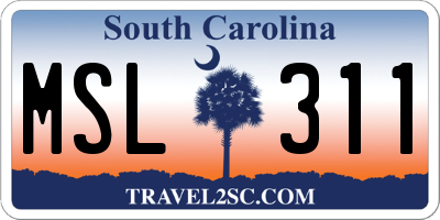 SC license plate MSL311