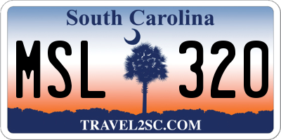 SC license plate MSL320