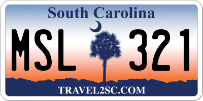 SC license plate MSL321