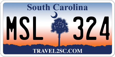 SC license plate MSL324