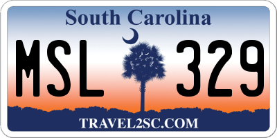 SC license plate MSL329