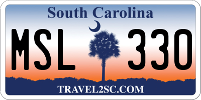SC license plate MSL330