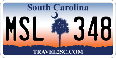 SC license plate MSL348