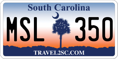 SC license plate MSL350