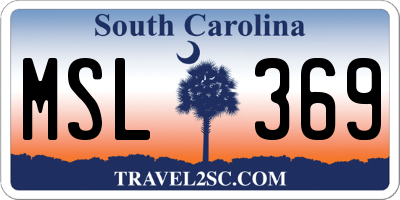 SC license plate MSL369