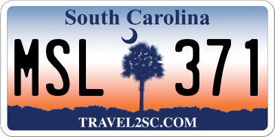 SC license plate MSL371
