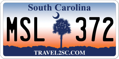 SC license plate MSL372