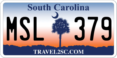 SC license plate MSL379