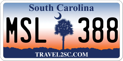 SC license plate MSL388