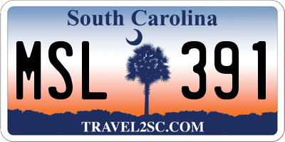 SC license plate MSL391