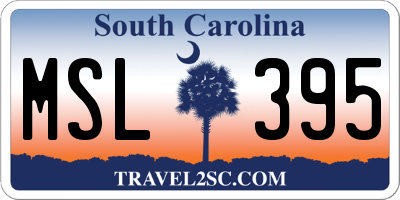 SC license plate MSL395