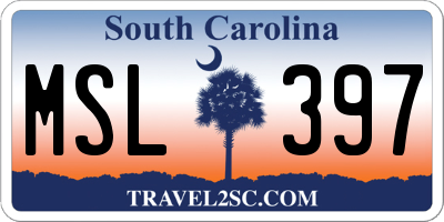 SC license plate MSL397