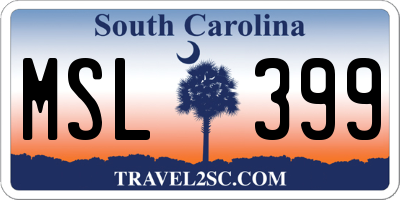 SC license plate MSL399