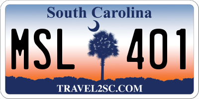 SC license plate MSL401