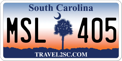 SC license plate MSL405