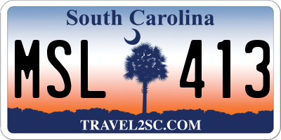SC license plate MSL413