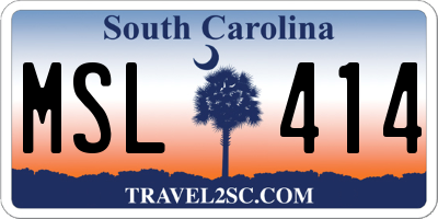 SC license plate MSL414