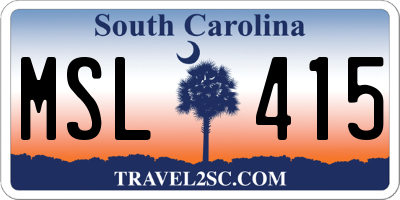 SC license plate MSL415