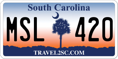SC license plate MSL420