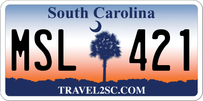SC license plate MSL421