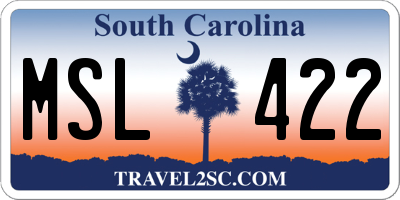 SC license plate MSL422