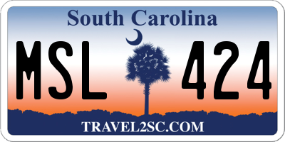 SC license plate MSL424