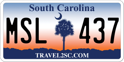 SC license plate MSL437