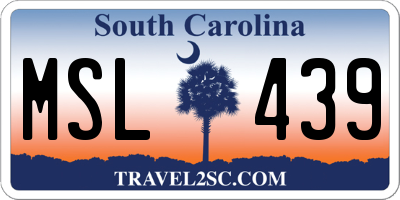 SC license plate MSL439