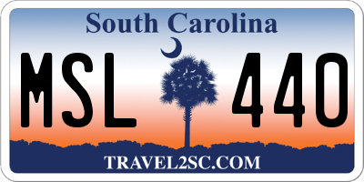 SC license plate MSL440