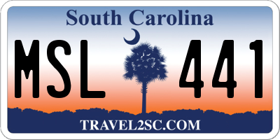 SC license plate MSL441