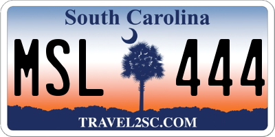 SC license plate MSL444