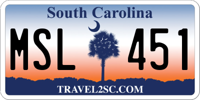 SC license plate MSL451