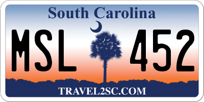 SC license plate MSL452