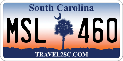 SC license plate MSL460