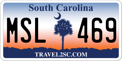 SC license plate MSL469