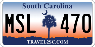 SC license plate MSL470