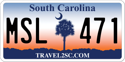 SC license plate MSL471