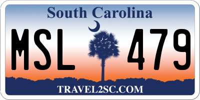 SC license plate MSL479