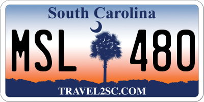 SC license plate MSL480