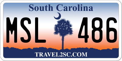 SC license plate MSL486