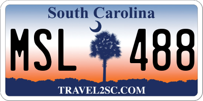 SC license plate MSL488