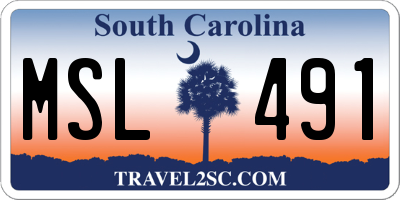 SC license plate MSL491