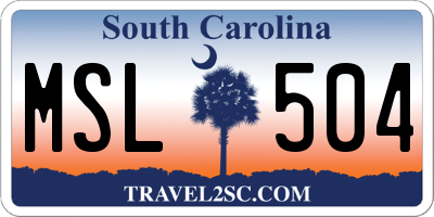 SC license plate MSL504