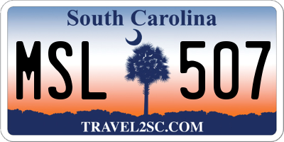 SC license plate MSL507