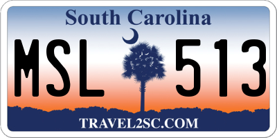 SC license plate MSL513