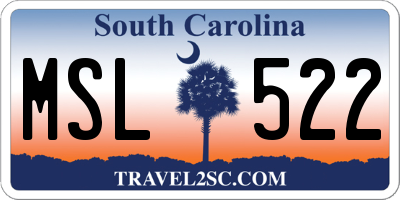 SC license plate MSL522