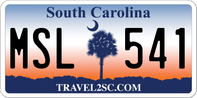SC license plate MSL541