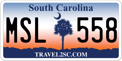 SC license plate MSL558