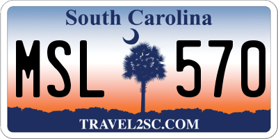 SC license plate MSL570